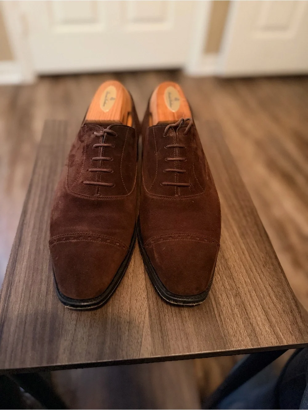 Sons of Henry Men's Brown Suede Cap-Toe Oxford Dress Shoes UK 7.5 US 8.5